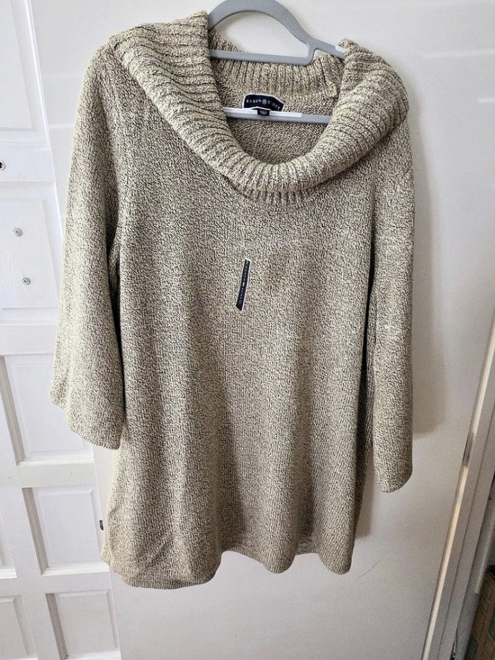 Karin Scott Cowl Neck Sweater in Beige Size XXL Like New